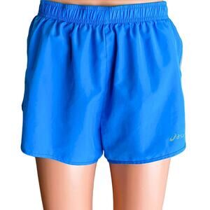 ASICS Bright Blue & Black Lined Running Activewear Shorts ~ Women's Size MEDIUM